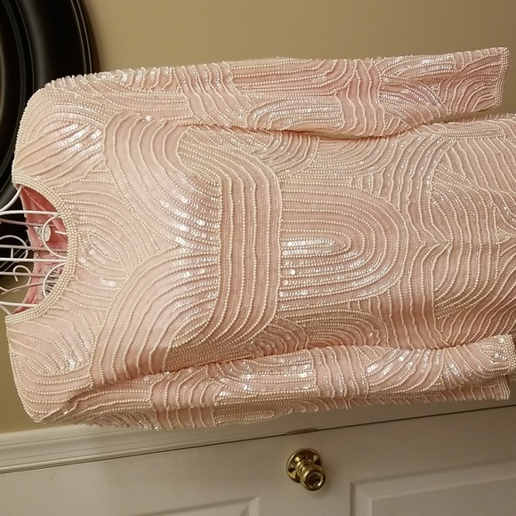 Stunning Vintage Gatsby Silk Sequined Dress - Picture 2 of 11